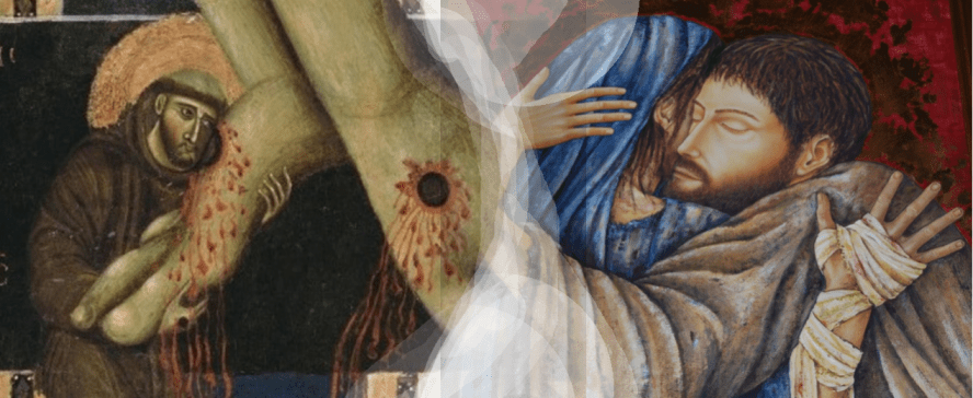 francesco abbraccia Cristo e il lebbroso